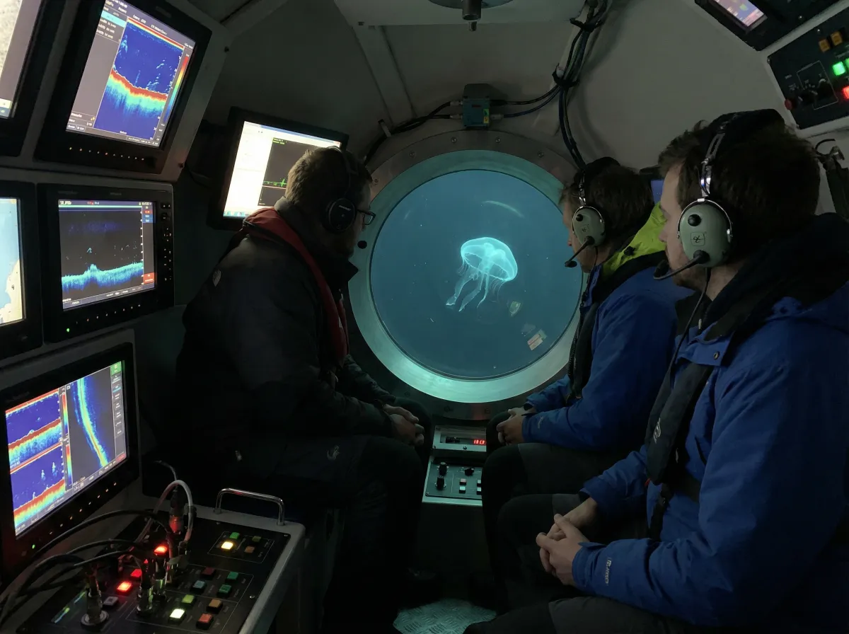 深潜器内部科学家观测新物种 - wejo